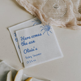 青ここ来で息子の手の赤ん坊シャワー スタンダードカクテルナプキン