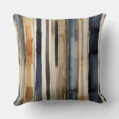 青さびベージュ抽象芸術 ストライプ クッション (裏面)