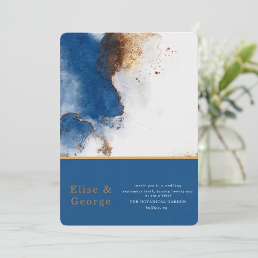 青さび銅の水の色アゲート結婚ト 招待状 (スタンド正面)