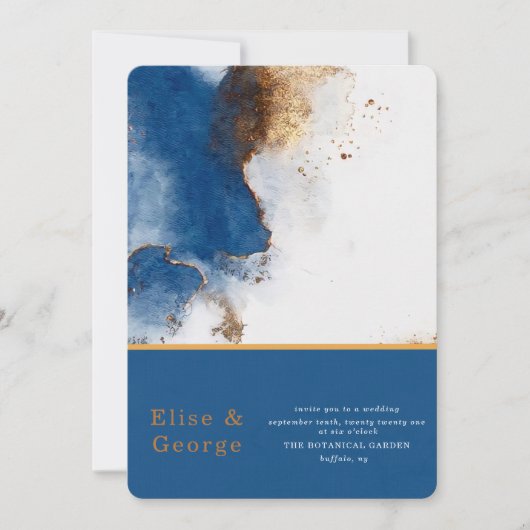 青さび銅の水の色アゲート結婚ト 招待状 (正面)