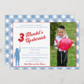 青じま赤風船ウプシェリン写真招待状 招待状 (正面/裏面)