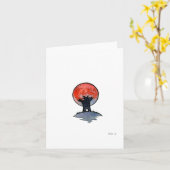 「青すごいい血の月」グリーティ空白のングカード カード (黄色い花)