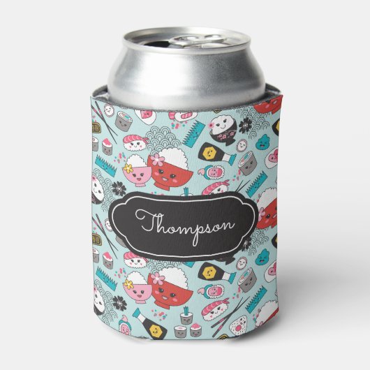青すし柄かわいい 缶クーラー (缶正面)
