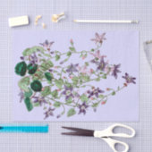 青そしてすみれ色の引きずる花のティッシュペーパー 薄葉紙 (クラフト)