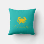 青それはカニの生命個人化します枕をです クッション (裏面)