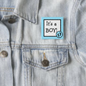 青それはベビーの足跡の男の子です 缶バッジ (インサイチュ)