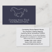 青でゆっくりと駆けていいている白馬 名刺 (正面/裏面)