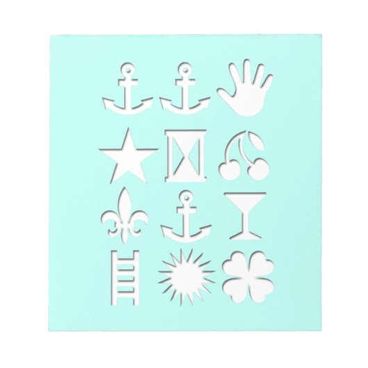 青でエンコードされたメッセージ友情メモ帳 ノートパッド (正面)