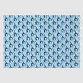 青で体操選手のシルエットを反転 薄葉紙 (正面)