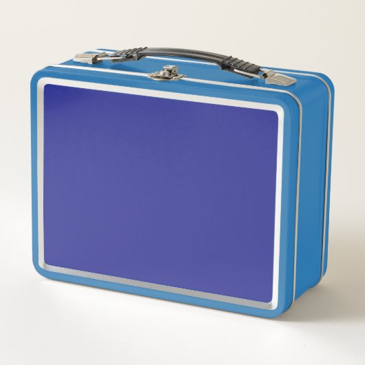 青で宇宙を変スタイリッシュ更 メタルランチボックス (正面)