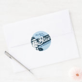 青で投票 |レトロおもしろいガイ | ラウンドシール (封筒)