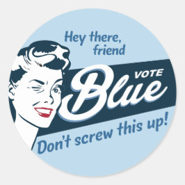 青で投票 |レトロ おもしろい | ラウンドシール