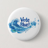 青で投票 缶バッジ (正面)