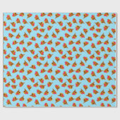 青で数々のな赤いロビンクリスマス ラッピングペーパー (フラット)