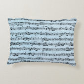 青で楽譜を並べる アクセントクッション (裏面)