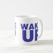 青で目覚める コーヒーマグカップ (正面右)