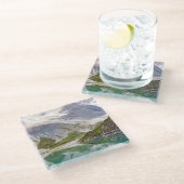 青で育てられる ガラスコースター (アングル)