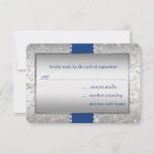 青で表示さ結婚れるカラー銀の渦王室の 出欠カード (正面)