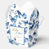 青とお洒落金ゴールド蝶ベビーイン開花 フェイバーボックス (オープン)