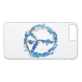 青との図解入りの、写真付きのでアートなピースサインのペンの芸術 Case-Mate iPhoneケース (裏面(横))