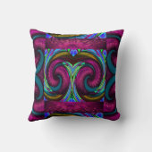 青との赤紫の交響曲か金ゴールドまたは緑または黒 クッション (裏面)