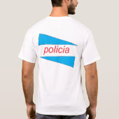 青とのPOLICIAはワイシャツをくさびで留めます Tシャツ (裏面)