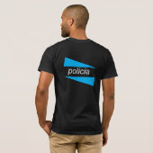 青とのPOLICIAはワイシャツをくさびで留めます Tシャツ (裏面フル)