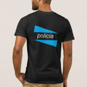 青とのPOLICIAはワイシャツをくさびで留めます Tシャツ (裏面)