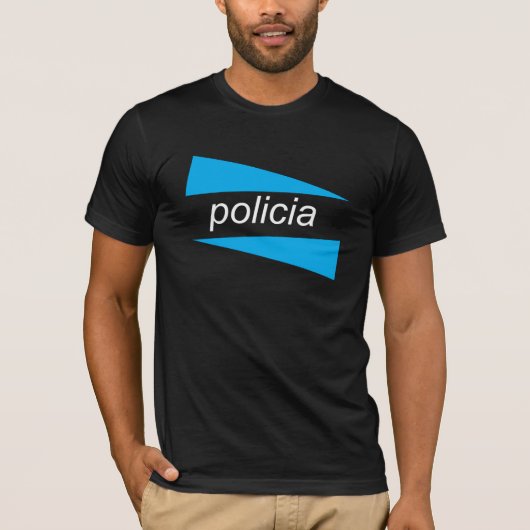 青とのPOLICIAはワイシャツをくさびで留めます Tシャツ (正面)