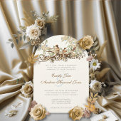 青とアイボリーのヴィンテージラブバードウェディングの招待 招待状