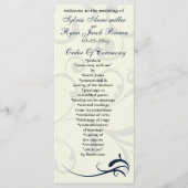 青とアイボリーの結婚式 プログラムラックカード プログラム (正面)