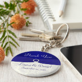 青とアイボリーダマスクウェディングフライトキーチェーン キーホルダー (側面)