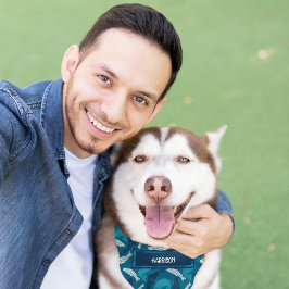 青とアイボリーマス、フィッシュパターン（の模様が）ある