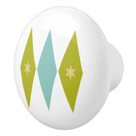 青とアボカドグリーンダイアモンズ中型星モダン セラミックノブ