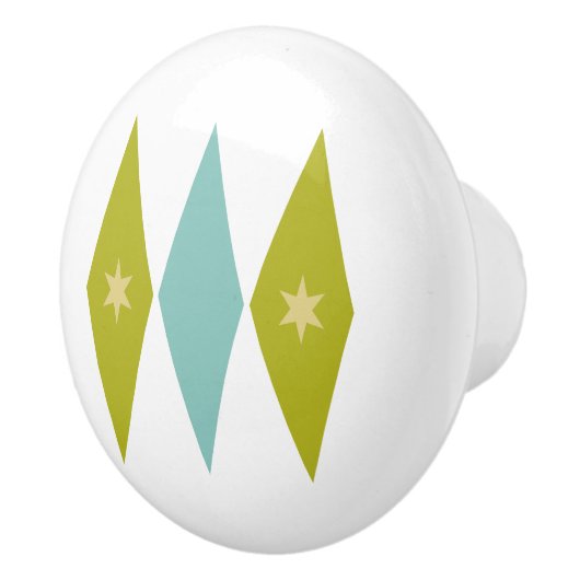 青とアボカドグリーンダイアモンズ中型星モダン セラミックノブ (右)