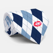 青とアーガイルキス ネクタイ (ロール)