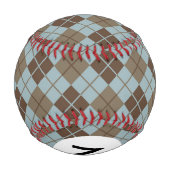 青とアーガイルタウペのモノグラム 野球ボール (裏面)