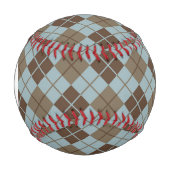 青とアーガイルタウペのモノグラム 野球ボール (正面)