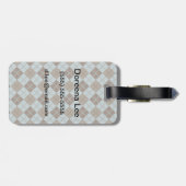 青とアーガイル柄のターペのパターン ラゲッジタグ (裏面横)