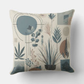 青とアーストーンの濃淡のミニマルなシェイプ クッション (裏面)