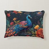 青とエレガントレンジピーコックスターフィルドガーデン アクセントクッション (裏面)
