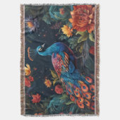 青とエレガントレンジピーコックスターフィルドガーデン スローブランケット (正面縦)