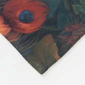 青とエレガントレンジピーコックスターフィルドガーデン フリースブランケット (角)