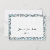 青とエレガント灰色の抽象芸術石の応答カード 出欠カード (裏面)