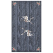 青とエレガント灰色の雪のトナカイのクリスマス テーブルクロス (正面)