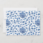 青とエレガント白のアドバイスとウェルウィッシュカード 招待状 (裏面)