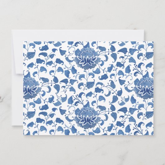 青とエレガント白のアドバイスとウェルウィッシュカード 招待状 (裏面)