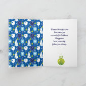 青とエレガント白のクリスマスの漬物 カード (内部)