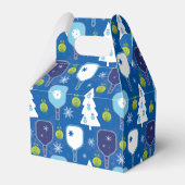 青とエレガント白のクリスマスの漬物 フェイバーボックス (裏面サイド)