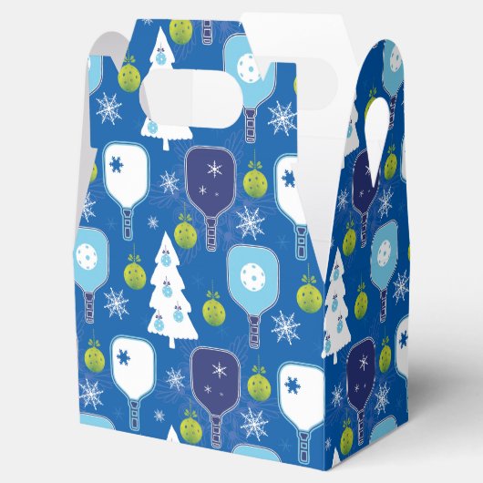 青とエレガント白のクリスマスの漬物 フェイバーボックス (オープン)